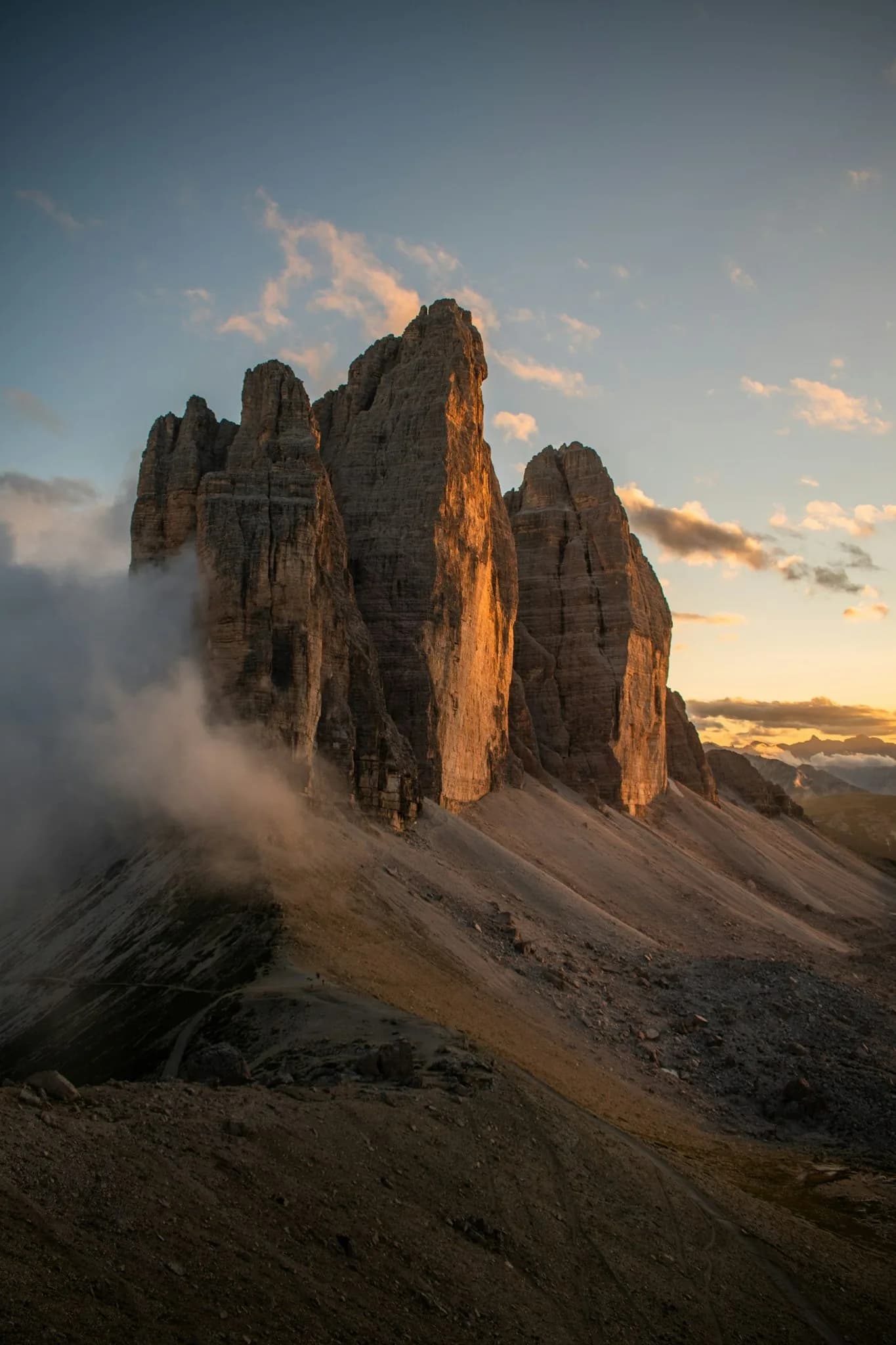Limestone towers in the Dolomites