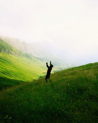 Hiker on the Fulberg ridge